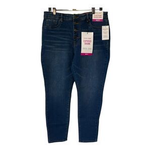 Faith High Rise Skinny Exposed Shank Jeans Size 12